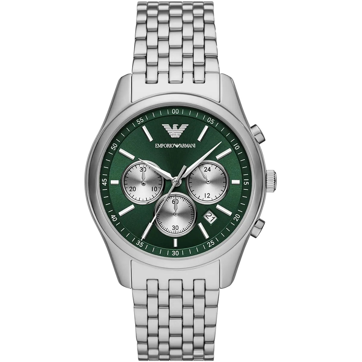 Emporio Armani Antonio Chronograph Green Dial Silver Men's Watch - AR11581