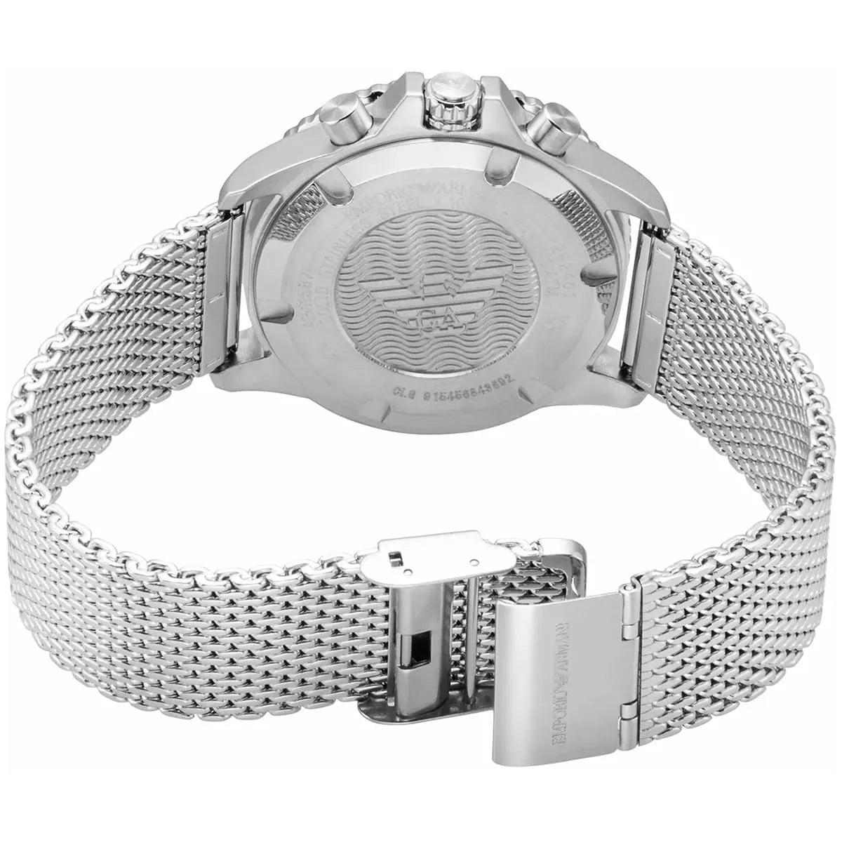 Emporio Armani Diver Chronograph Silver Mesh Men's Watch - AR11587