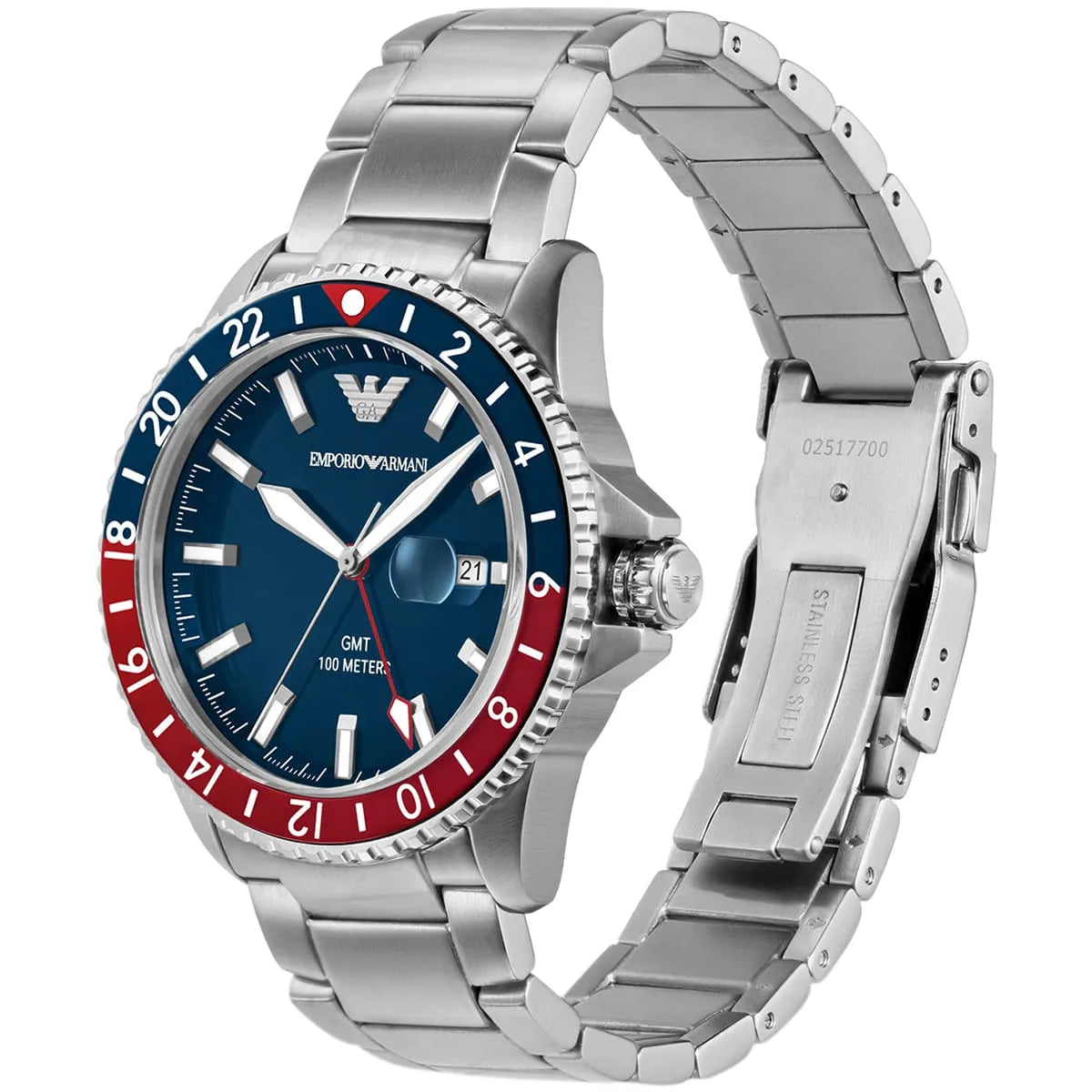 Emporio Armani Diver GMT Dark Blue Enamel Dial Silver Men's Watch - AR11590 Secondary image