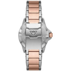 Emporio Armani Diver GMT White Sunray Dial Two-tone Men's Watch - AR11591