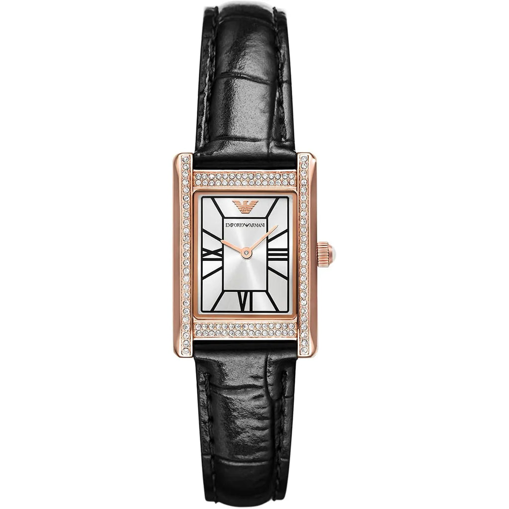 Emporio Armani Genni Black Leather Women's Watch - AR11624
