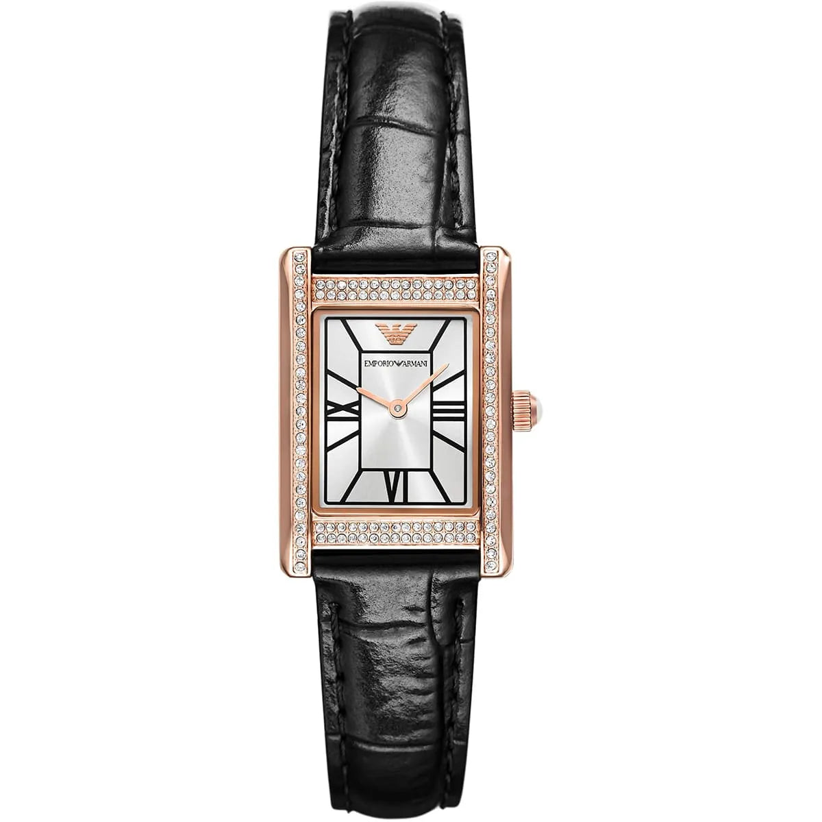 Emporio Armani Genni Black Leather Women's Watch - AR11624 Hoofdafbeelding