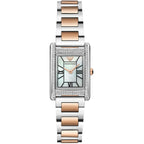 Emporio Armani Genni Rectangular White MOP Dial Two-tone Women's Watch - AR11626