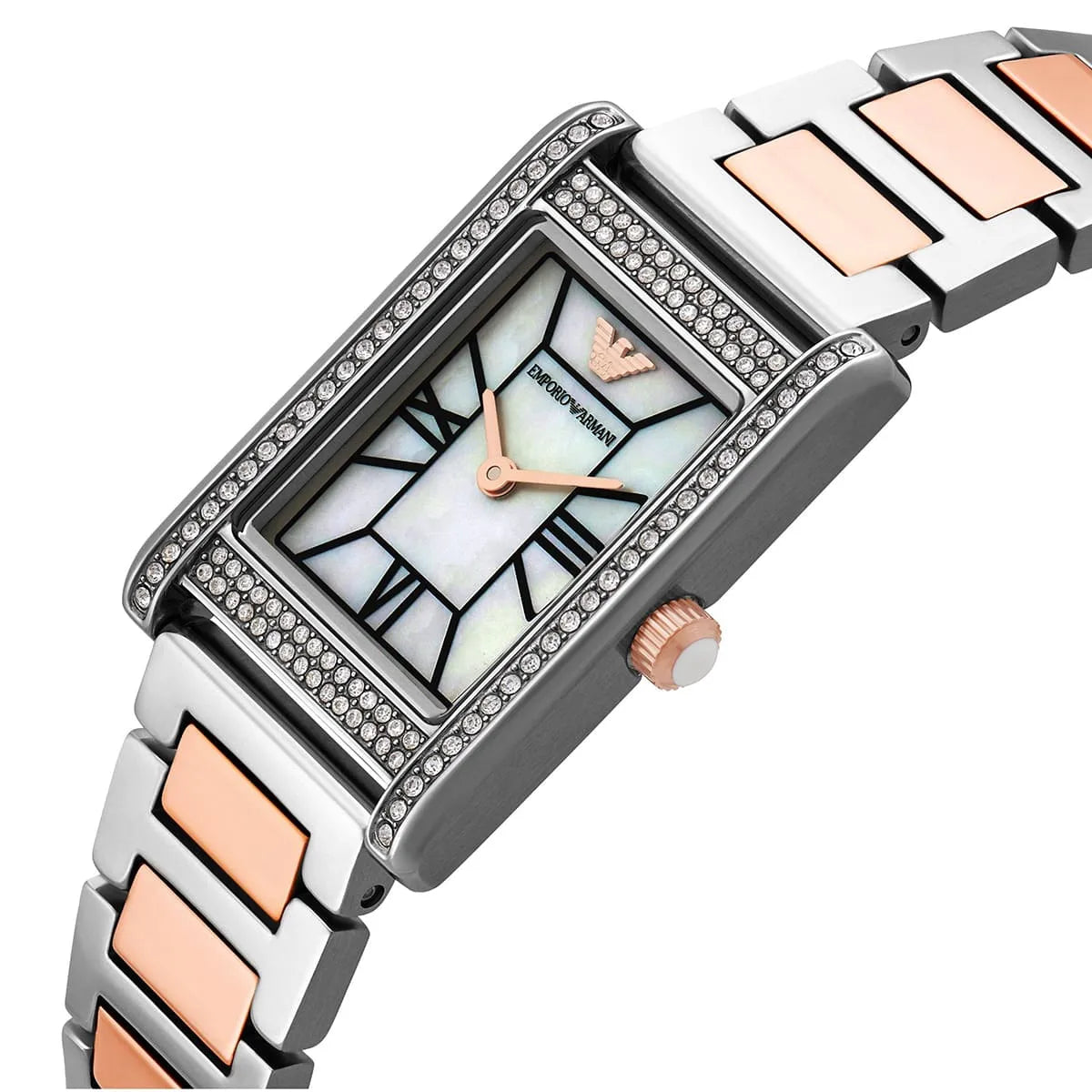 Emporio Armani Genni Rectangular White MOP Dial Two-tone Women's Watch - AR11626 Secundaire afbeelding
