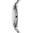 Emporio Armani Gianni T-Bar Blue Sunray Crystal Dial Silver Women's Watch - AR11627