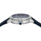 Emporio Armani Moonphase Blue Navy Blue Gnuine Leather Women's Watch - AR11629