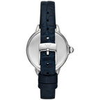 Emporio Armani Moonphase Blue Navy Blue Gnuine Leather Women's Watch - AR11629