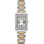 Emporio Armani Genni Rectangular White MOP Dial Two-tone Women's Watch - AR11642