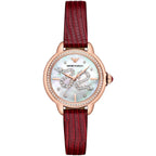 Emporio Armani Mia Snake Motif Dial Red Genuine Leather Women's Watch - AR11646