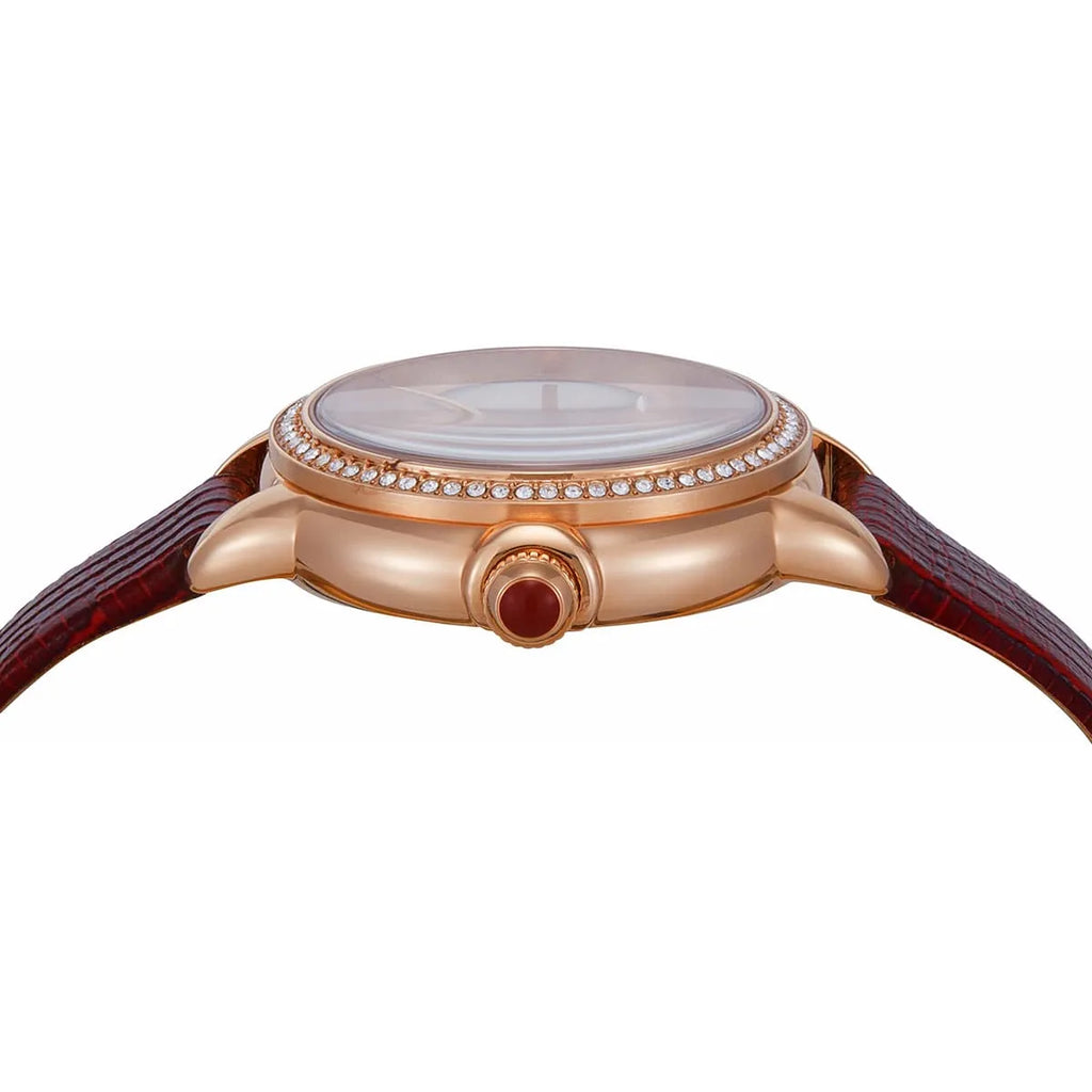 Emporio Armani Mia Snake Motif Dial Red Genuine Leather Women's Watch - AR11646