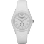 Emporio Armani Valente Ceramica White Silicone Women's Watch - AR1433