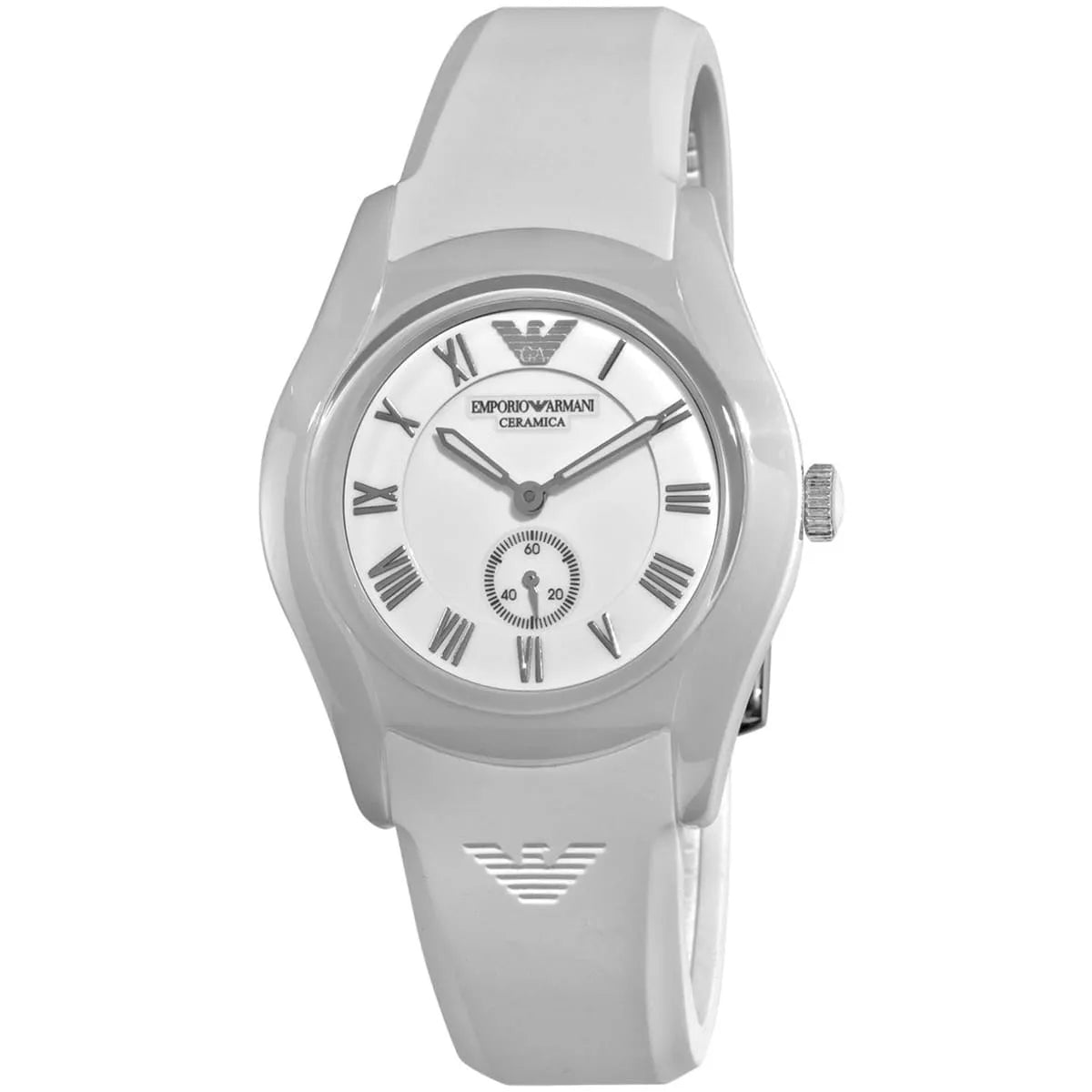 Emporio Armani Valente Ceramica White Silicone Women's Watch - AR1433 Secundaire afbeelding
