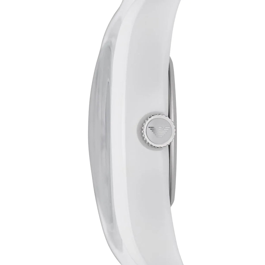Emporio Armani Valente Ceramica White Silicone Women's Watch - AR1433