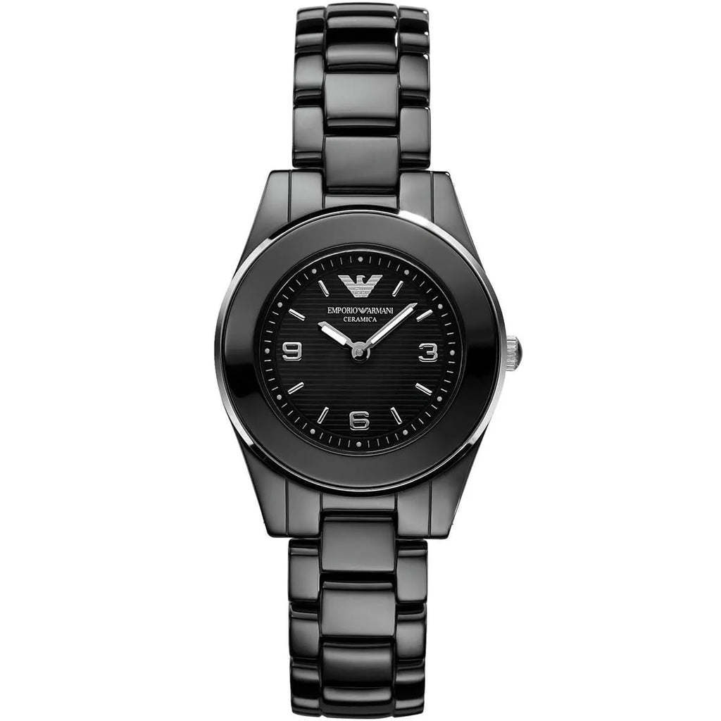 Emporio Armani Leo Small Black Ceramic Women's Watch - AR1438