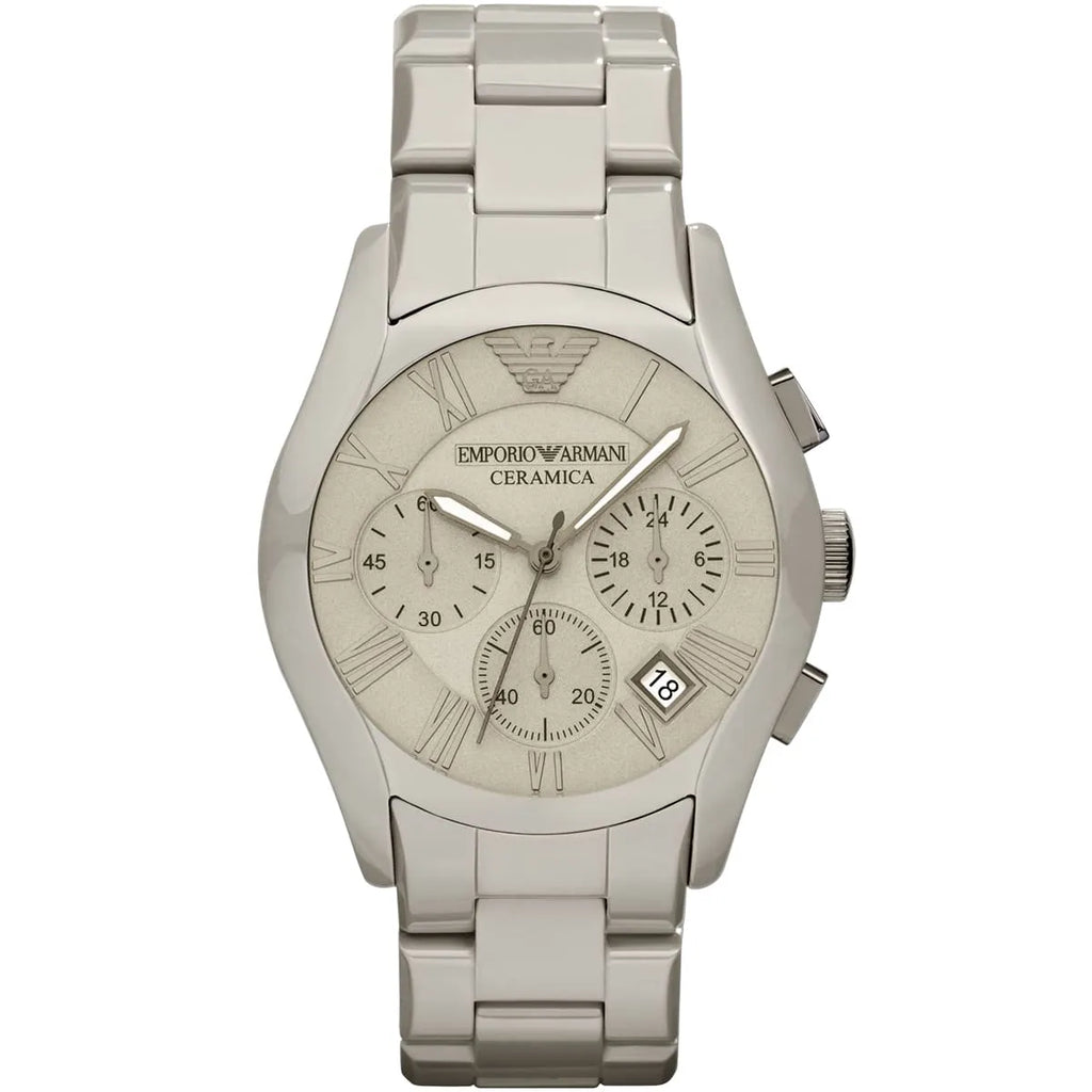 Emporio Armani Valente Large Chronograph Grey Ceramic Men's Watch - AR1459