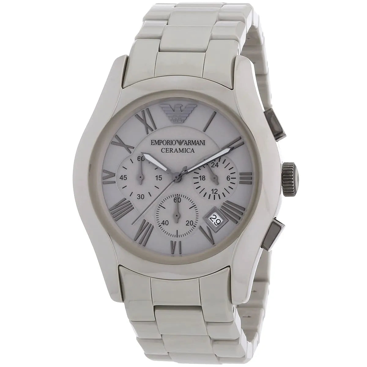 Emporio Armani Valente Large Chronograph Herenhorloge met Grijze Keramische Kast - AR1459 Secundaire afbeelding