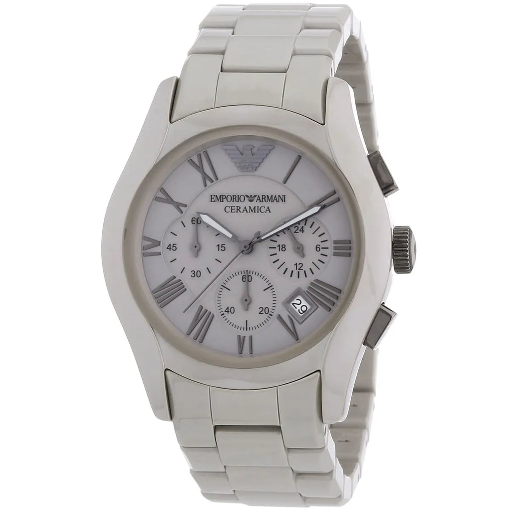 Emporio Armani Valente Large Chronograph Grey Ceramic Men's Watch - AR1459