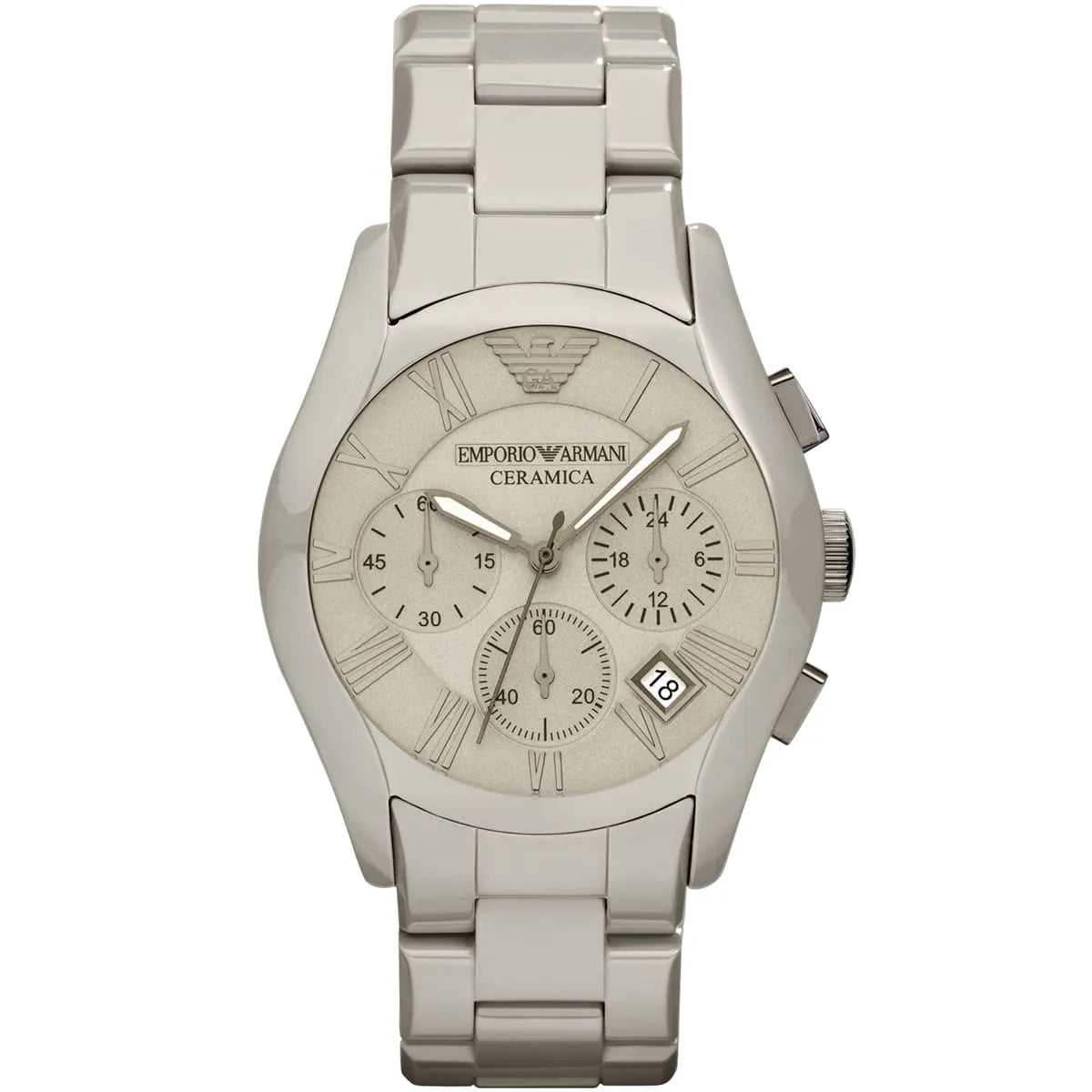 Emporio Armani Valente Large Chronograph Grey Ceramic Men's Watch - AR1459 Hoofdafbeelding
