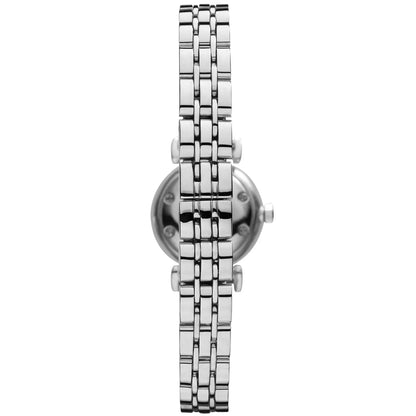 Emporio Armani Gianni T-Bar Mini 22mm White Mother-of-Pearl Dial Silver-Tone Women's Watch AR1688