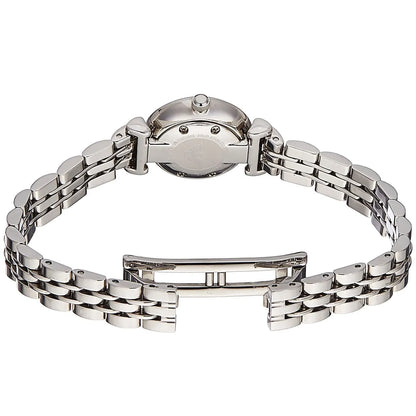 Emporio Armani Gianni T-Bar Mini 22mm White Mother-of-Pearl Dial Silver-Tone Women's Watch AR1688