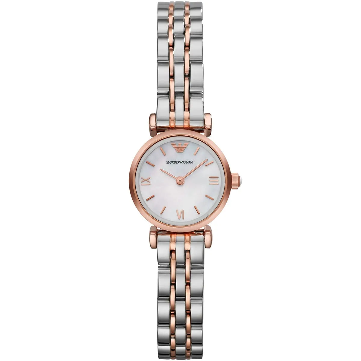 Emporio Armani Gianni T-Bar Mini White MOP Dial Two-tone Women's Watch - AR1764 Hoofdafbeelding