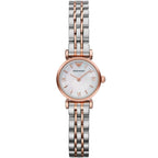 Emporio Armani Gianni T-Bar Mini White MOP Dial Two-tone Women's Watch - AR1764