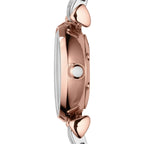 Emporio Armani Gianni T-Bar Mini White MOP Dial Two-tone Women's Watch - AR1764