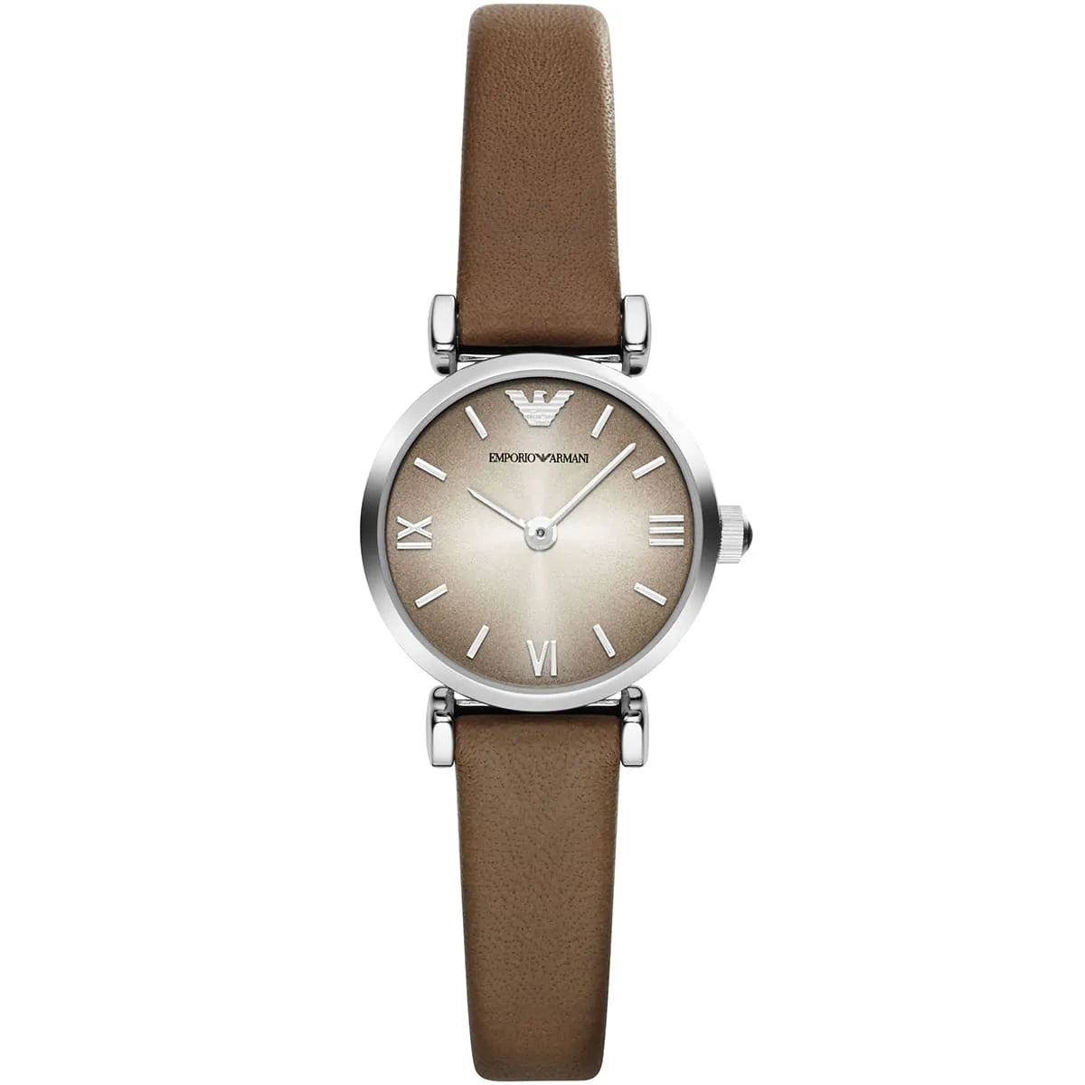 Emporio Armani Gianni T-Bar Mini Brown Genuine Leather Women's Watch - AR1770 Hoofdafbeelding