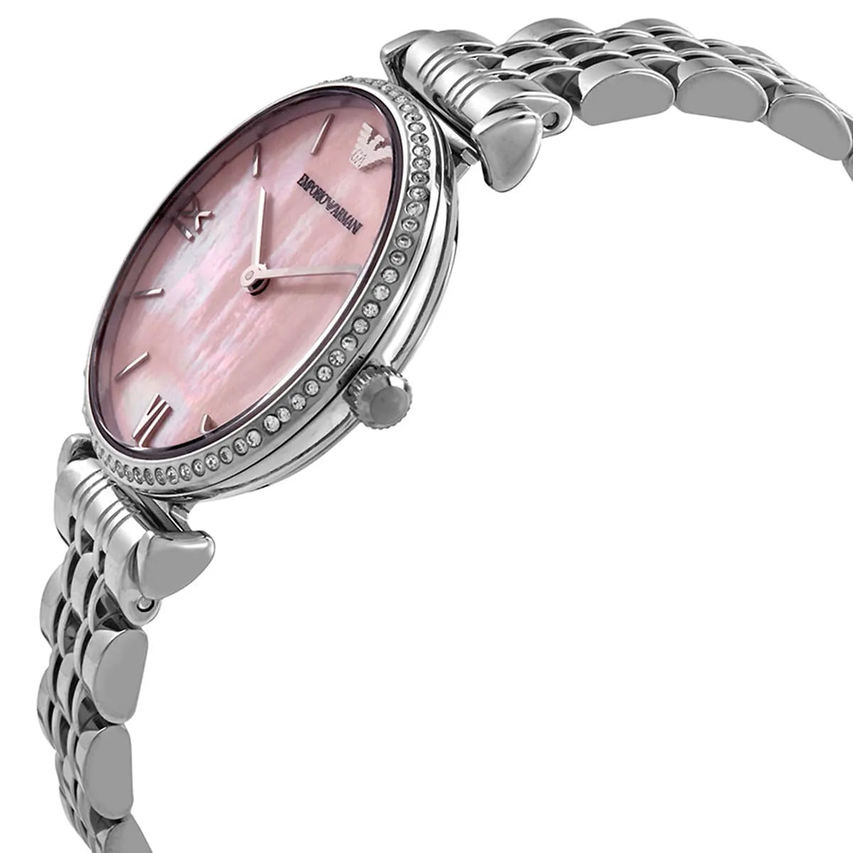 Emporio Armani Gianni T-Bar Pink Dial Silver Women's Watch - AR1779 Secundaire afbeelding