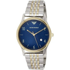 Emporio Armani Beta Large Sunray Blue Dial Two-tone Men's Watch - AR1868