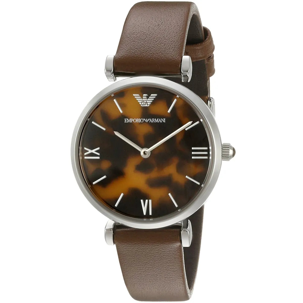 Emporio Armani Gianni T-Bar Brown Shell Dial Light Brown Genuine Leather Women's Watch - AR1873 Secundaire afbeelding