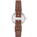 Emporio Armani Gianni T-Bar Brown Shell Dial Light Brown Genuine Leather Women's Watch - AR1873