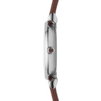 Emporio Armani Gianni T-Bar Brown Shell Dial Light Brown Genuine Leather Women's Watch - AR1873