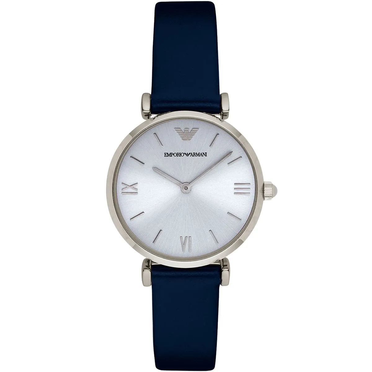 Emporio Armani Gianni T-Bar Sunray dameshorloge met blauwe wijzerplaat en blauwe leren band - AR1912 Hoofdafbeelding