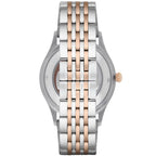 Emporio Armani Meccanico Automatic Skeleton White Dial Two-tone Men's Watch - AR1921