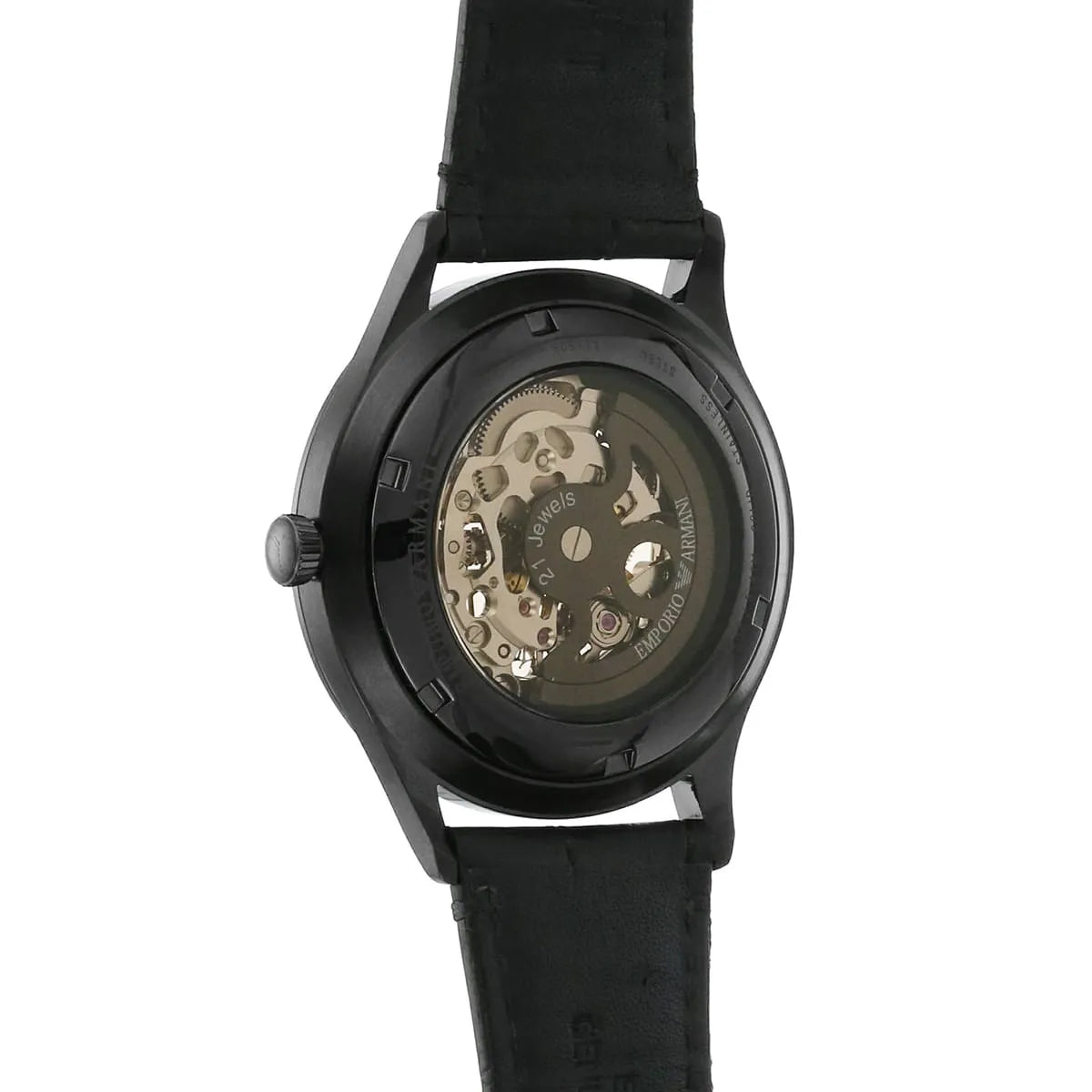 Emporio Armani Beta Meccanico Automatic Black Genuine Leather Men's Watch - AR1923 Secondary image