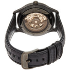 Emporio Armani Beta Meccanico Automatic Black Genuine Leather Men's Watch - AR1923