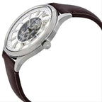 Emporio Armani Meccanico Skeleton Automatic Dark Brown Genuine Leather Men's Watch - AR1946