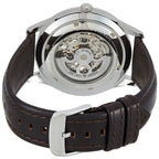 Emporio Armani Meccanico Skeleton Automatic Dark Brown Genuine Leather Men's Watch - AR1946
