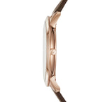Emporio Armani Classic White Dial Brown Genuine Leather Men's Watch - AR2487