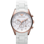 Emporio Armani Sport Chronograph White Silicone-wrapped Stainless Men's Watch AR5919