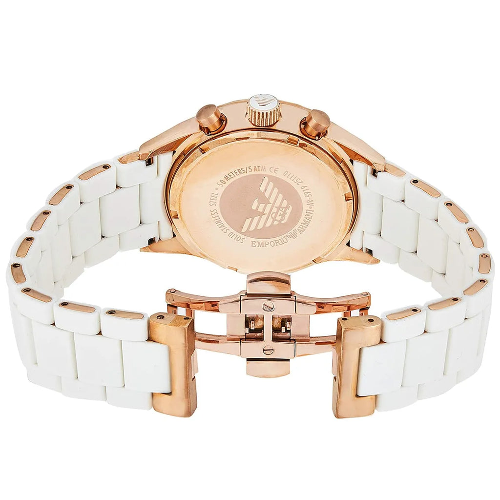 Emporio Armani Sport Chronograph White Silicone-wrapped Stainless Men's Watch AR5919