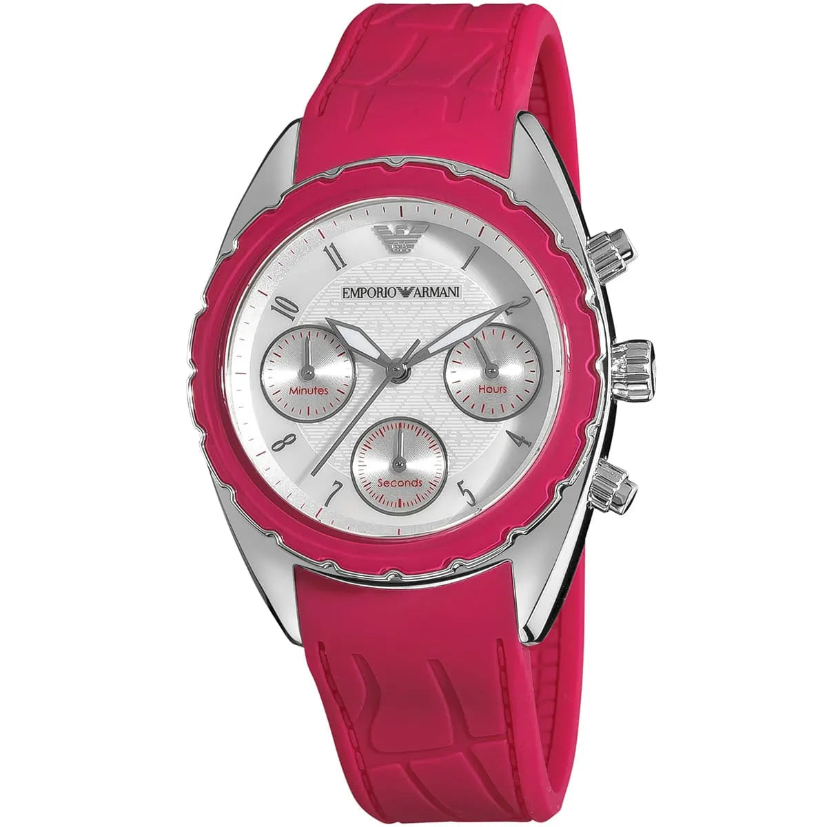 Emporio Armani Sport Chronograph Hot Pink Silicone Strap Women's Watch - AR5937 Secundaire afbeelding