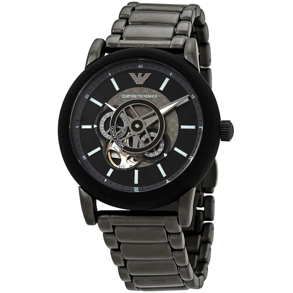 Emporio Armani Luigi Meccanico Automatic Matte Gunmetal Men's Watch - AR60010 Secundaire afbeelding