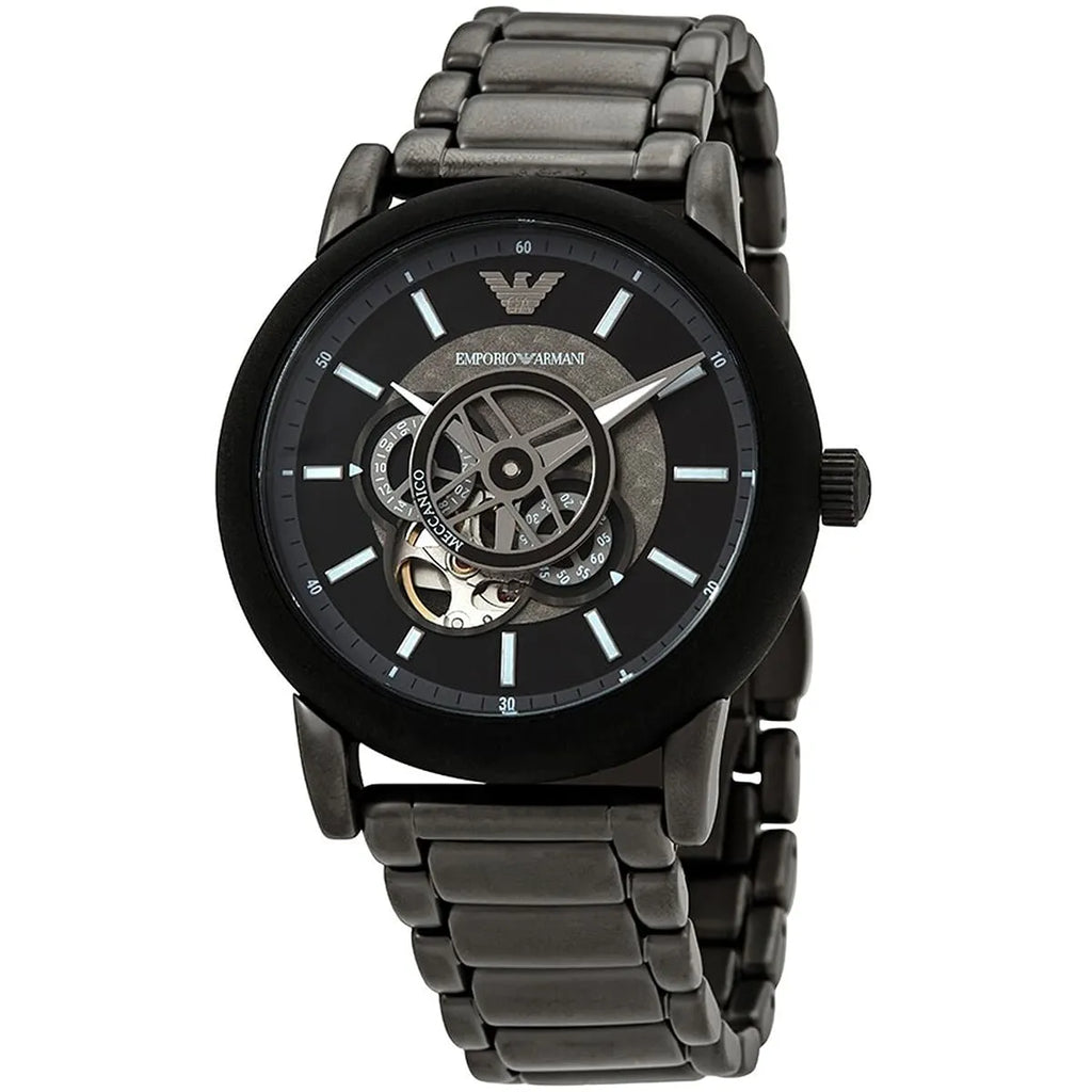 Emporio Armani Luigi Meccanico Automatic Matte Gunmetal Men's Watch - AR60010