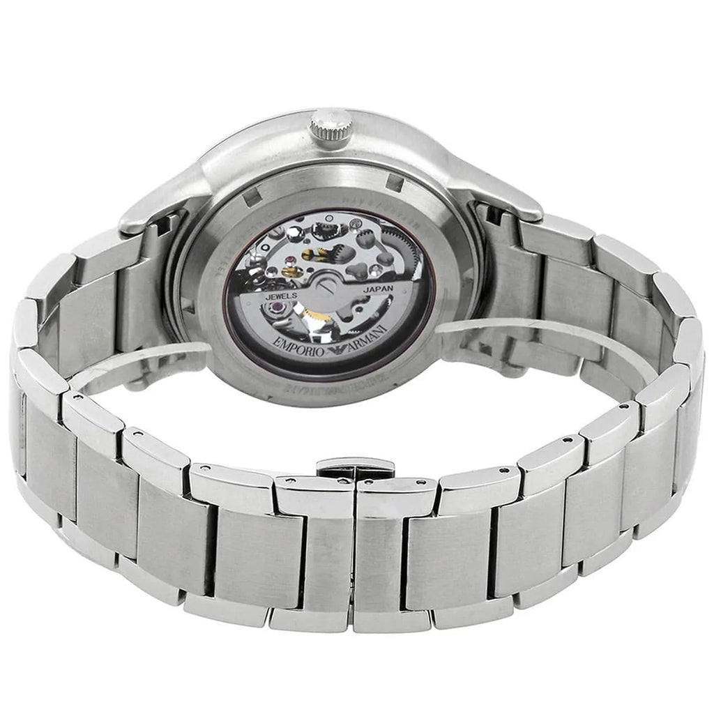 Emporio Armani Renato Skeleton Automatic Silver Men's Watch - AR60037
