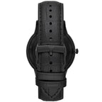 Emporio Armani Renato Automatic Skeleton Black Genuine Leather Men's Watch - AR60042