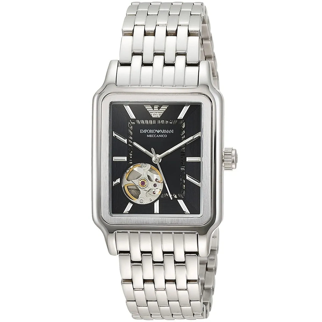 Emporio Armani Diego Automatic Rectangle Silver Men's Watch - AR60057