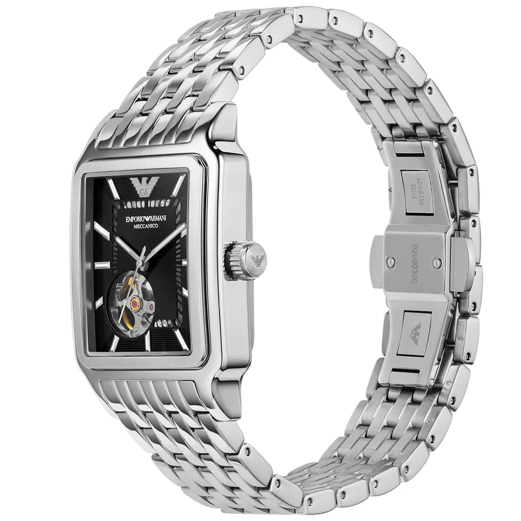 Emporio Armani Diego Automatic Rectangle Silver Men's Watch - AR60057