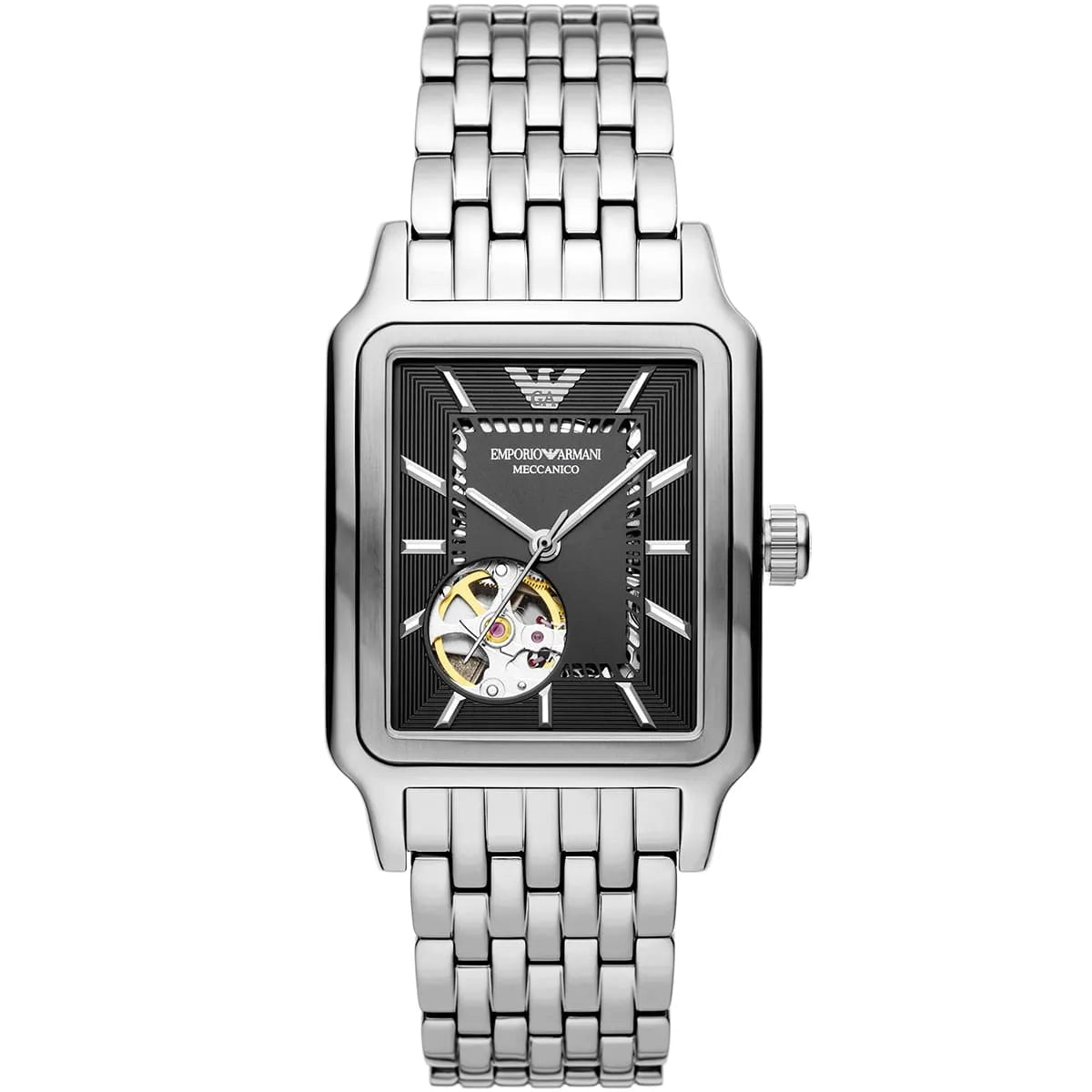 Emporio Armani Diego Automatic Rectangle Silver Men's Watch - AR60057 Hoofdafbeelding